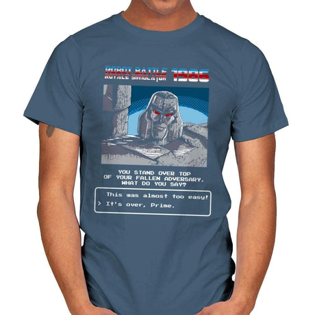 Robot Battle Royale Simulator 1986 Exclusive - Mens T-Shirts RIPT Apparel Small / Indigo Blue