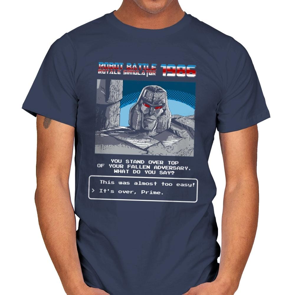 Robot Battle Royale Simulator 1986 Exclusive - Mens T-Shirts RIPT Apparel Small / Navy