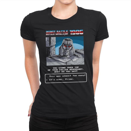 Robot Battle Royale Simulator 1986 Exclusive - Womens Premium T-Shirts RIPT Apparel Small / Black