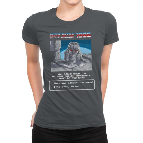 Robot Battle Royale Simulator 1986 Exclusive - Womens Premium T-Shirts RIPT Apparel Small / Heavy Metal