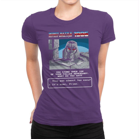 Robot Battle Royale Simulator 1986 Exclusive - Womens Premium T-Shirts RIPT Apparel Small / Purple Rush