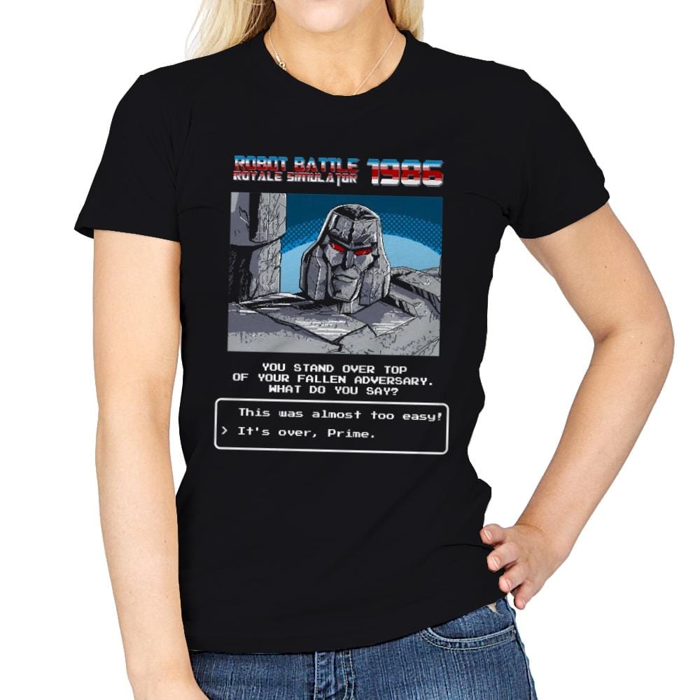 Robot Battle Royale Simulator 1986 Exclusive - Womens T-Shirts RIPT Apparel Small / Black