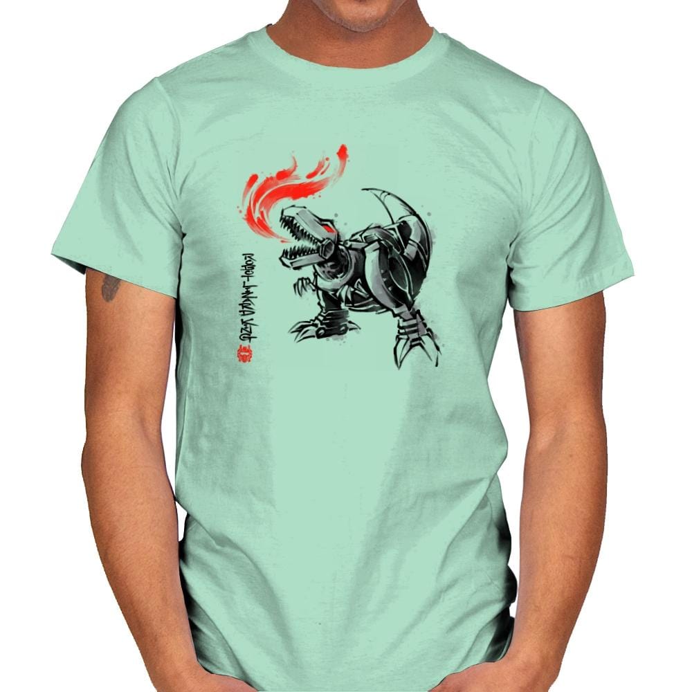Robot Lizard King Exclusive - Mens T-Shirts RIPT Apparel Small / Mint Green