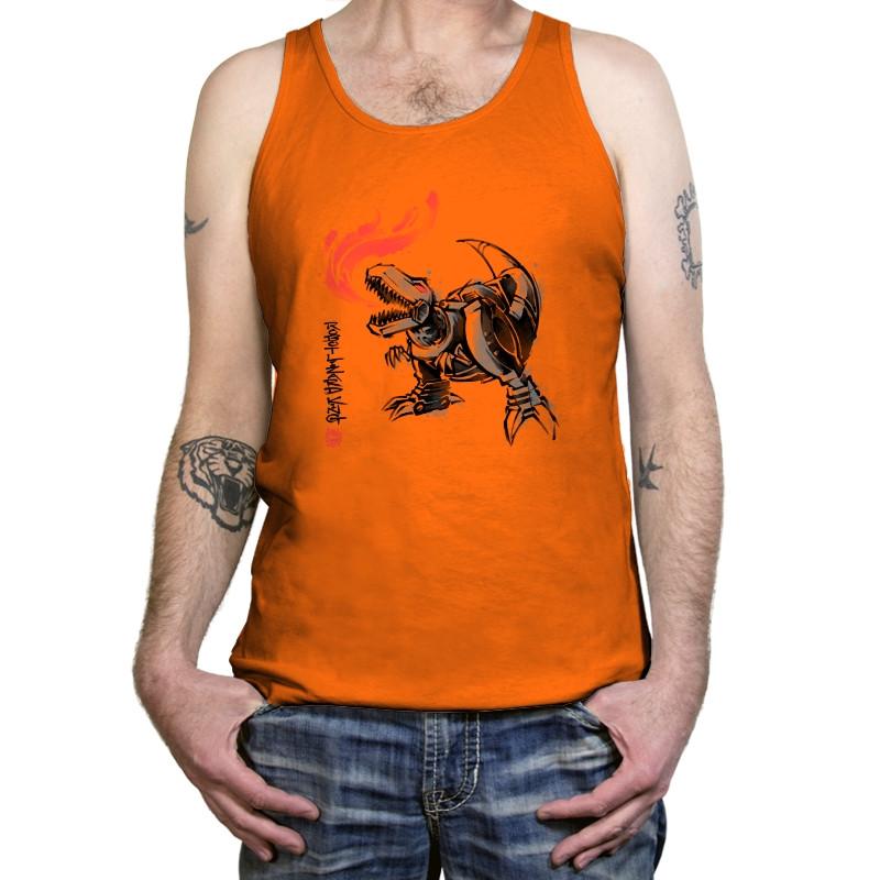 Robot Lizard King Exclusive - Tanktop Tanktop RIPT Apparel X-Small / Neon Orange