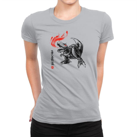 Robot Lizard King Exclusive - Womens Premium T-Shirts RIPT Apparel Small / Heather Grey