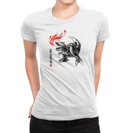 Robot Lizard King Exclusive - Womens Premium T-Shirts RIPT Apparel Small / White
