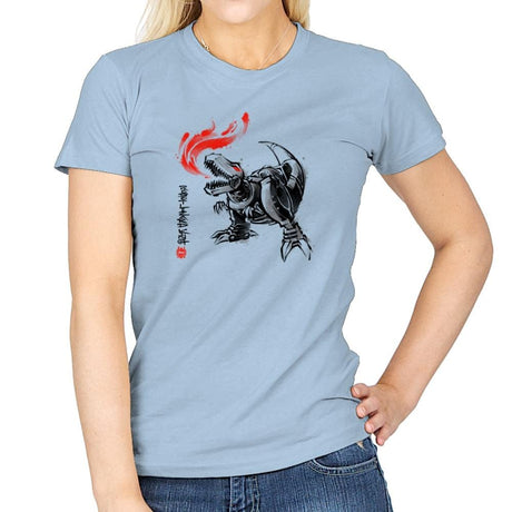 Robot Lizard King Exclusive - Womens T-Shirts RIPT Apparel Small / Light Blue