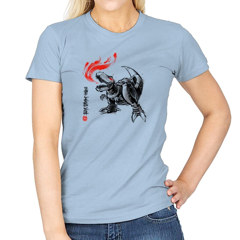 Robot Lizard King Exclusive - Womens T-Shirts RIPT Apparel Small / Light Blue