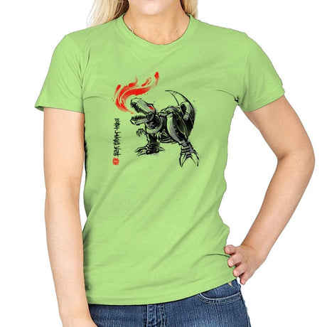 Robot Lizard King Exclusive - Womens T-Shirts RIPT Apparel Small / Mint Green