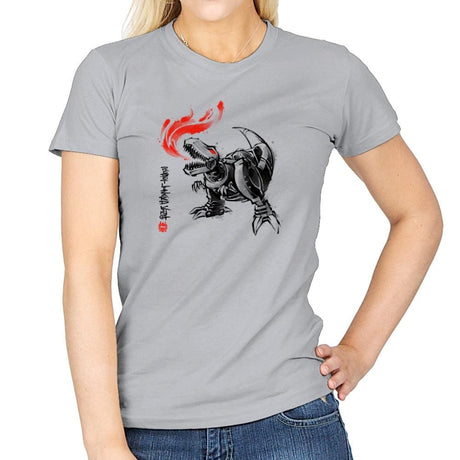 Robot Lizard King Exclusive - Womens T-Shirts RIPT Apparel Small / Sport Grey
