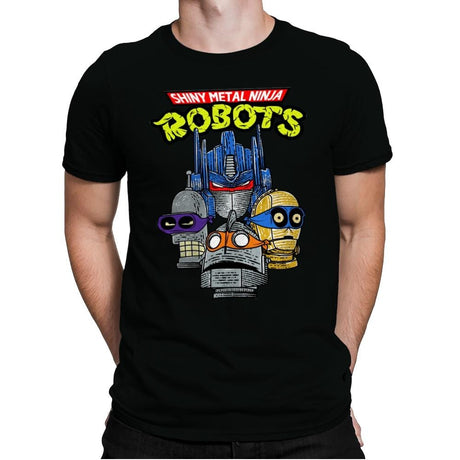 Robot Ninjas - Mens Premium T-Shirts RIPT Apparel Small / Black