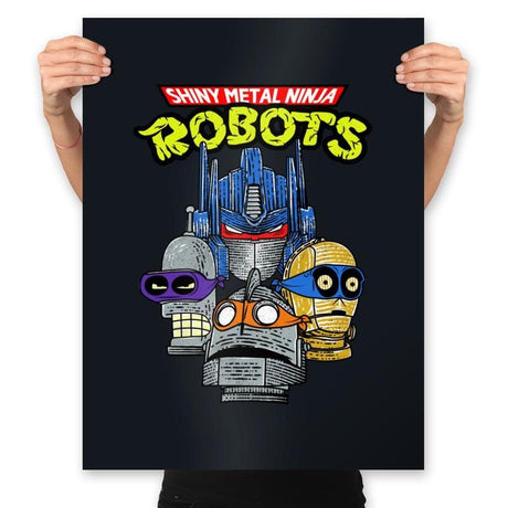 Robot Ninjas - Prints Posters RIPT Apparel 18x24 / Black