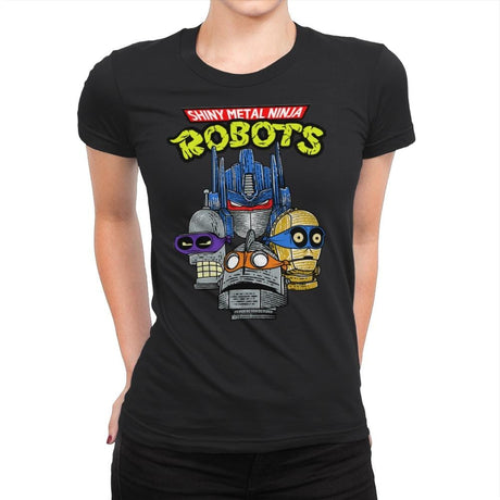 Robot Ninjas - Womens Premium T-Shirts RIPT Apparel Small / Black