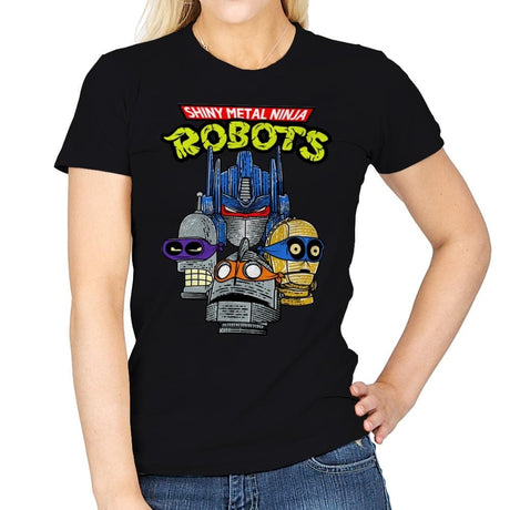 Robot Ninjas - Womens T-Shirts RIPT Apparel Small / Black