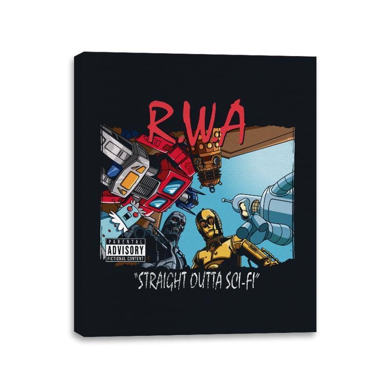 Robots With Attitude - Canvas Wraps Canvas Wraps RIPT Apparel 11x14 / Black