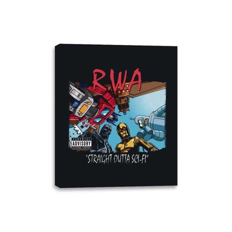 Robots With Attitude - Canvas Wraps Canvas Wraps RIPT Apparel 8x10 / Black