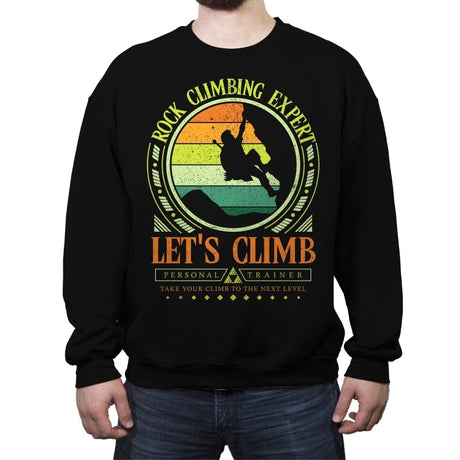 Rock Climbing Expert for Gamers - Crew Neck Sweatshirt Crew Neck Sweatshirt RIPT Apparel Small / Black