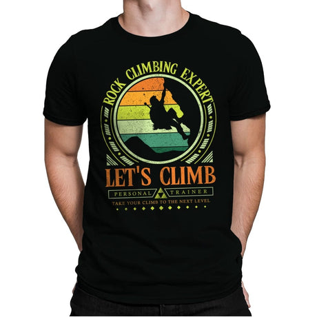 Rock Climbing Expert for Gamers - Mens Premium T-Shirts RIPT Apparel Small / Black