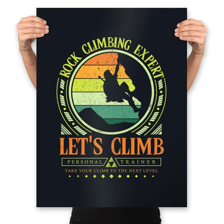 Rock Climbing Expert for Gamers - Prints Posters RIPT Apparel 18x24 / Black