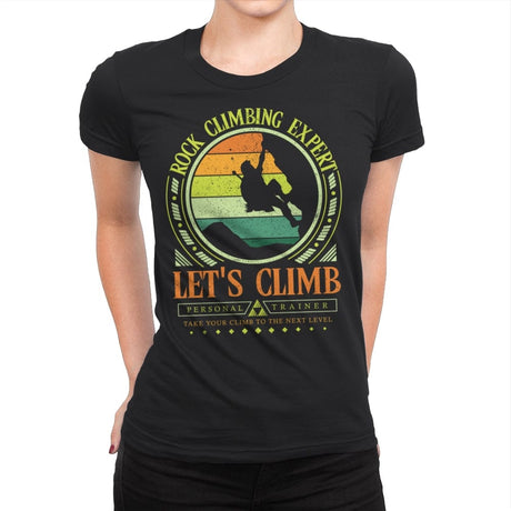 Rock Climbing Expert for Gamers - Womens Premium T-Shirts RIPT Apparel Small / Black