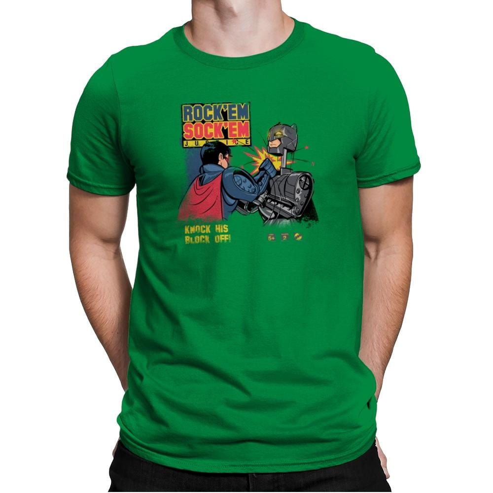 Rock 'em Sock 'em Justice Exclusive - Mens Premium T-Shirts RIPT Apparel Small / Kelly Green