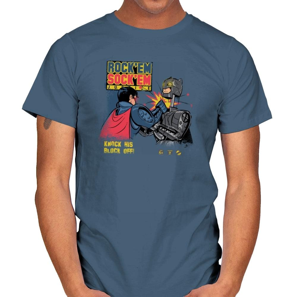 Rock 'em Sock 'em Justice Exclusive - Mens T-Shirts RIPT Apparel Small / Indigo Blue