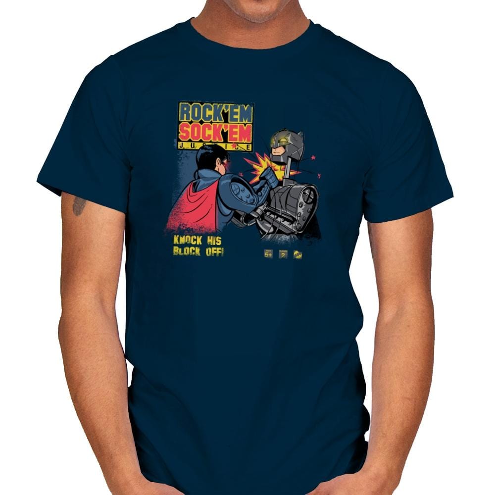 Rock 'em Sock 'em Justice Exclusive - Mens T-Shirts RIPT Apparel Small / Navy