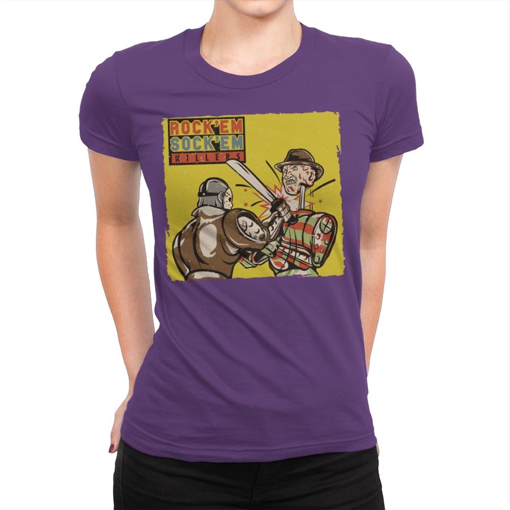 Rock'em Sock'em Killers - Womens Premium T-Shirts RIPT Apparel Small / Purple Rush