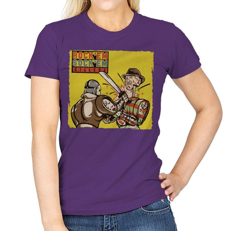 Rock'em Sock'em Killers - Womens T-Shirts RIPT Apparel Small / Purple