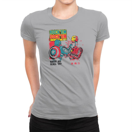 Rock 'em Sock 'em Rivals Exclusive - Womens Premium T-Shirts RIPT Apparel Small / Heather Grey