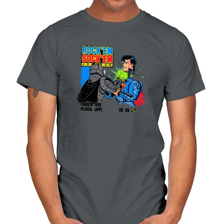 Rock 'em Sock 'em Super Friends Exclusive - Mens T-Shirts RIPT Apparel Small / Charcoal