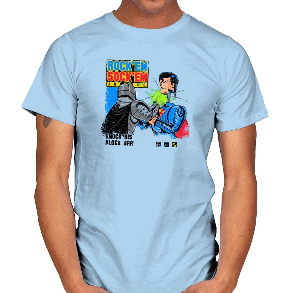Rock 'em Sock 'em Super Friends Exclusive - Mens T-Shirts RIPT Apparel Small / Light Blue