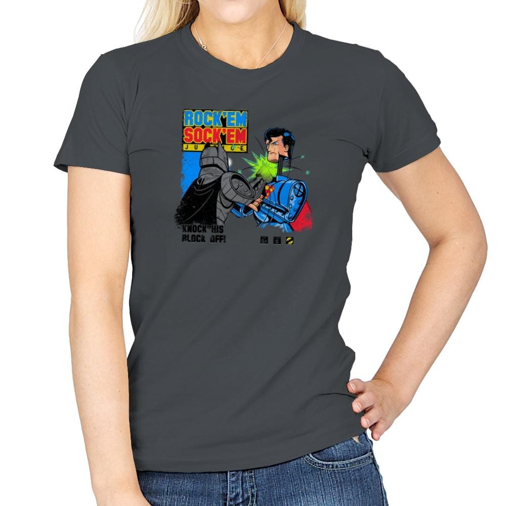 Rock 'em Sock 'em Super Friends Exclusive - Womens T-Shirts RIPT Apparel Small / Charcoal