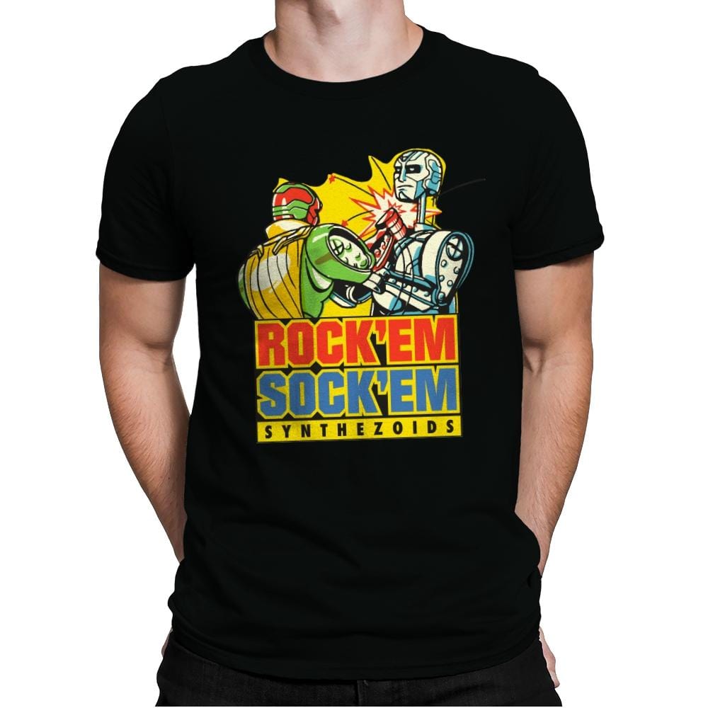 Rock'em Sock'em Synthezoids - Mens Premium T-Shirts RIPT Apparel Small / Black
