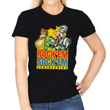Rock'em Sock'em Synthezoids - Womens T-Shirts RIPT Apparel Small / Black