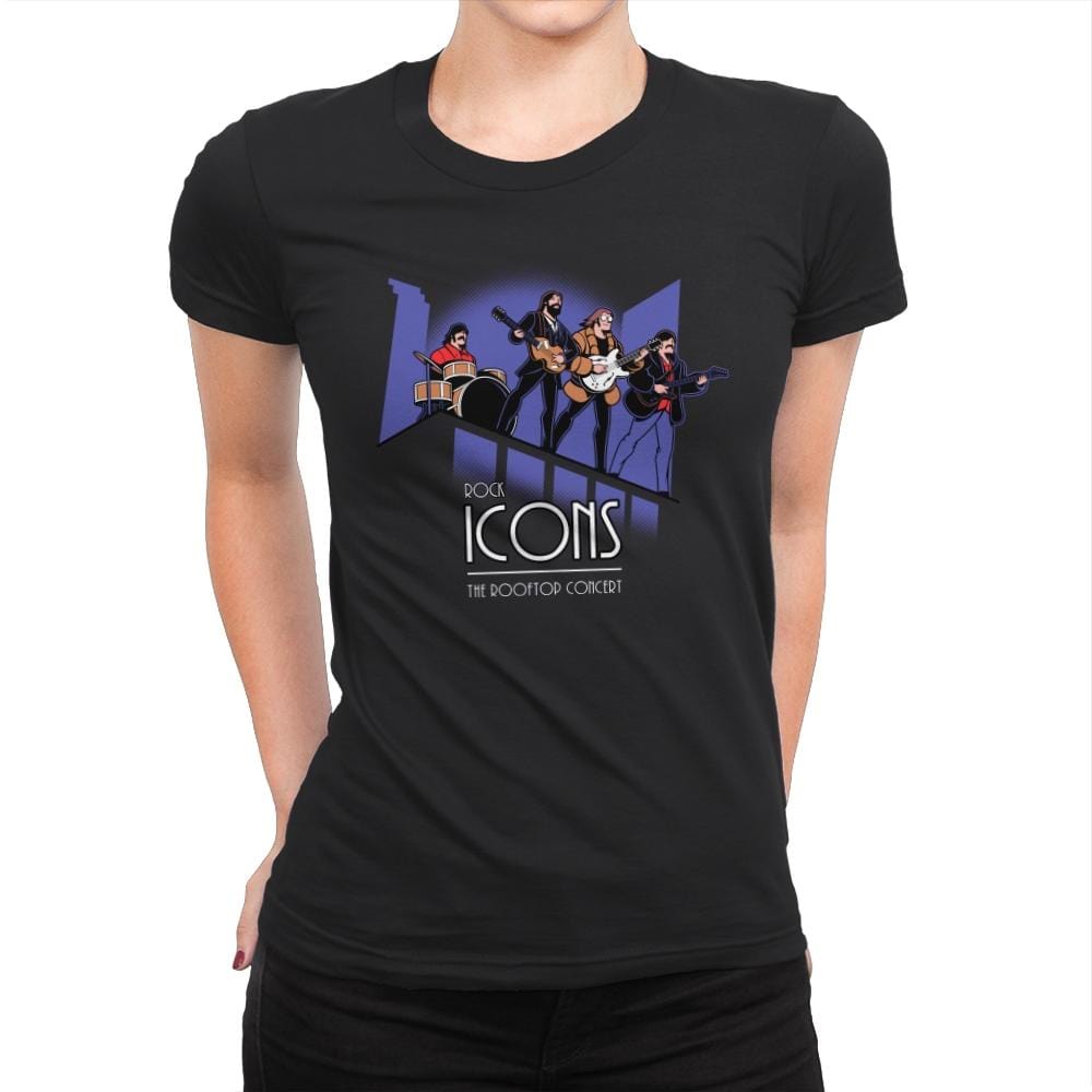 Rock Icons - Womens Premium T-Shirts RIPT Apparel Small / Black