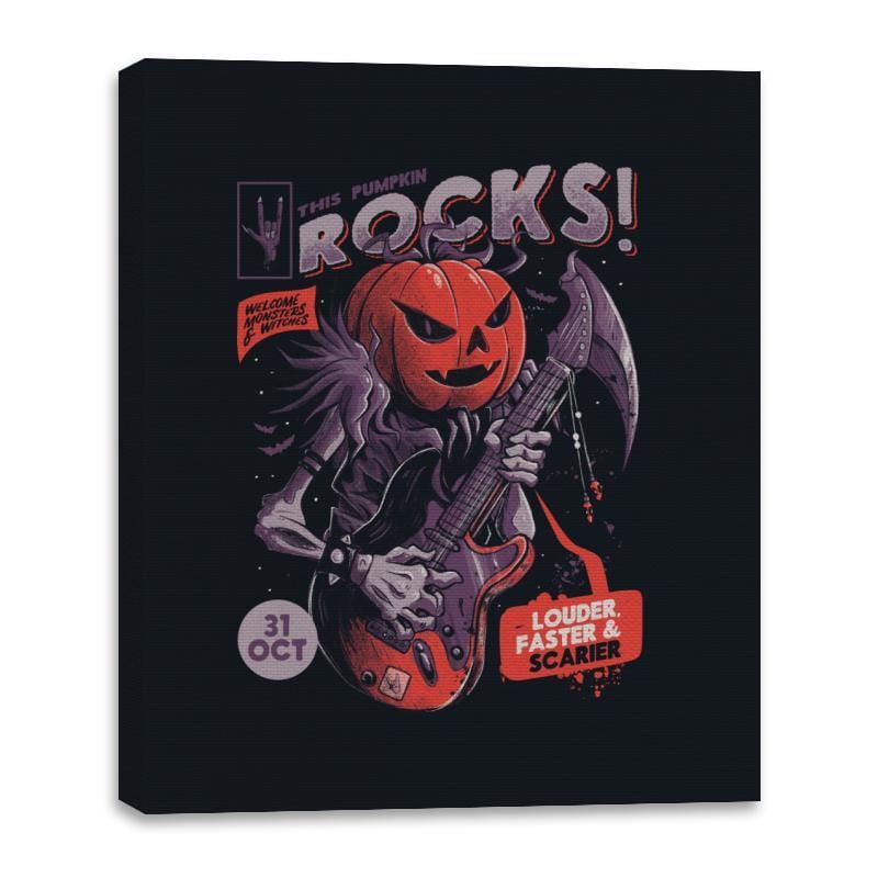 Rock Pumpkin - Canvas Wraps Canvas Wraps RIPT Apparel 16x20 / Black