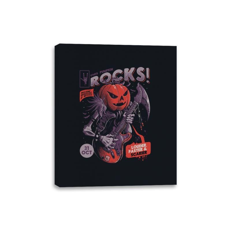 Rock Pumpkin - Canvas Wraps Canvas Wraps RIPT Apparel 8x10 / Black