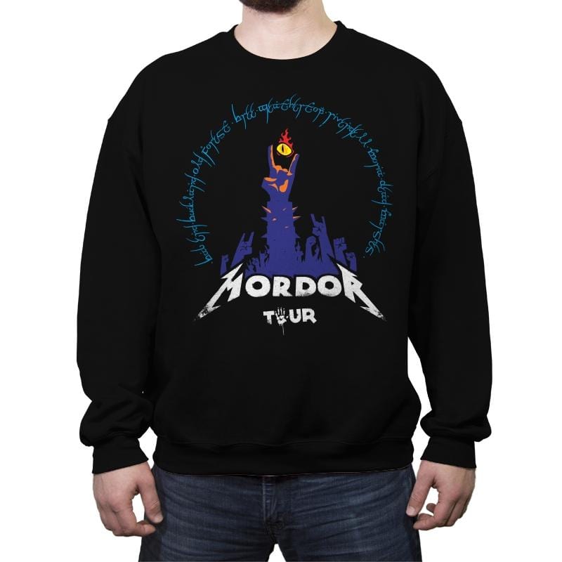 Rock to Mordor - Crew Neck Sweatshirt Crew Neck Sweatshirt RIPT Apparel Small / Black