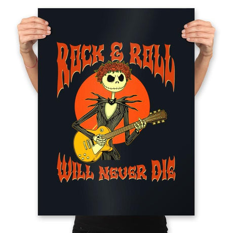 Rock Will Never Die - Prints Posters RIPT Apparel 18x24 / Black