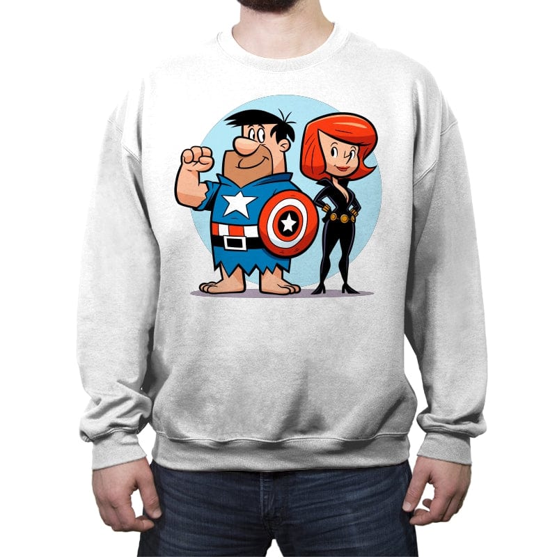 Rockvengers Assemble! - Crew Neck Sweatshirt Crew Neck Sweatshirt RIPT Apparel Small / White