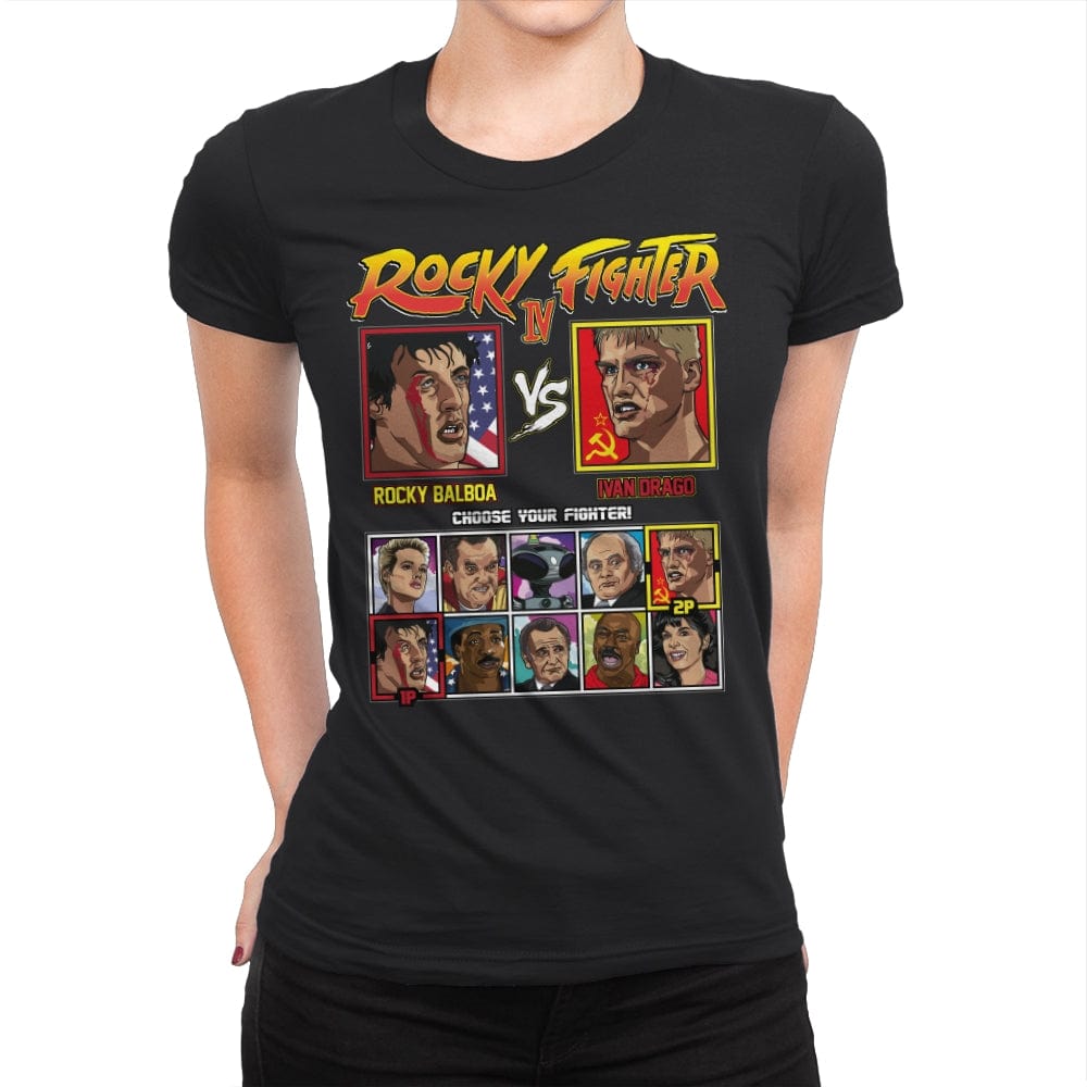 Rocky Fighter - Rocky vs Drago - Womens Premium T-Shirts RIPT Apparel Small / Black