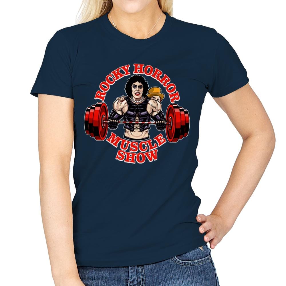 Rocky Horror Muscle Show - Womens T-Shirts RIPT Apparel Small / Navy