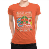 Rocky Loves Holidays - Ugly Holiday - Womens Premium T-Shirts RIPT Apparel Small / Classic Orange