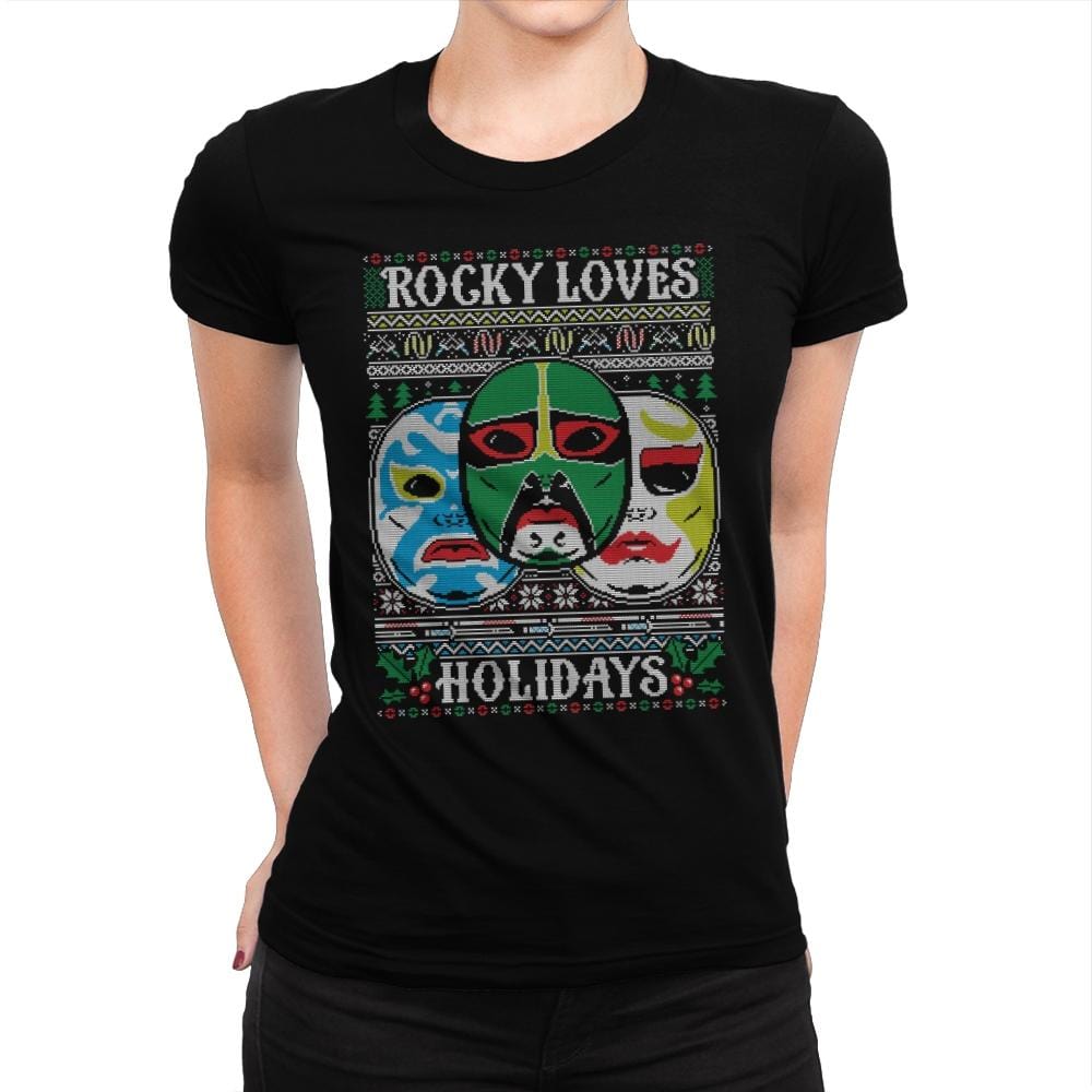 Rocky Loves Holidays - Ugly Holiday - Womens Premium T-Shirts RIPT Apparel Small / Indigo