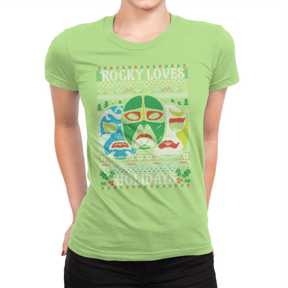 Rocky Loves Holidays - Ugly Holiday - Womens Premium T-Shirts RIPT Apparel Small / Mint
