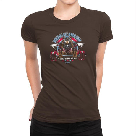 Rogers All-Star Gym Exclusive - Womens Premium T-Shirts RIPT Apparel Small / Dark Chocolate