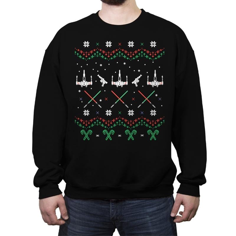 Rogue Christmas - Ugly Holiday - Crew Neck Sweatshirt Crew Neck Sweatshirt RIPT Apparel Small / Black