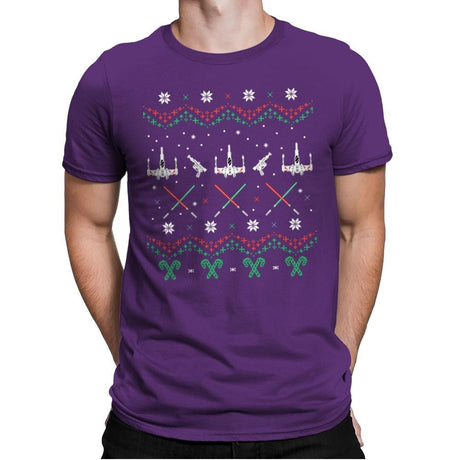 Rogue Christmas - Ugly Holiday - Mens Premium T-Shirts RIPT Apparel Small / Purple Rush