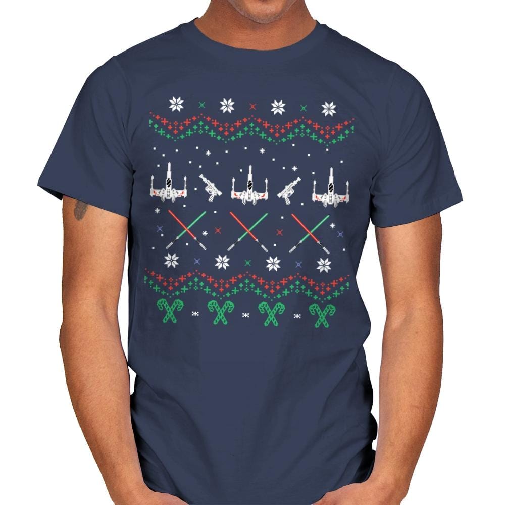 Rogue Christmas - Ugly Holiday - Mens T-Shirts RIPT Apparel Small / Navy